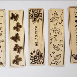 12 Different Designs of Bookmarks, Custom Wooden Bookmarks, Cute Bookmarks, Gifts for Readers, Unique Laser Engraved Bookmarks