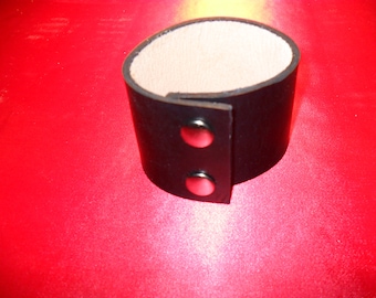 Br LEATHER 2 Snap 1 1/2" wide BRACELET Top & Side Dyed ASSORTED Color