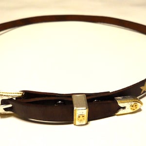 HB1: Gold and Silver buckle set HAT BAND Custom Leather Personalized & rivets Assorted colors with Custom lengths