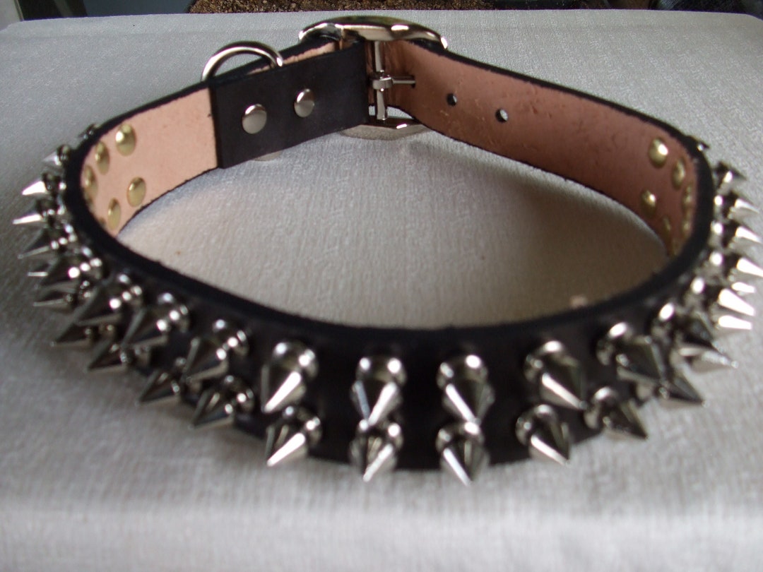 DC25 SPIKED 1w Leather Dog Collar Made in USA Etsy
