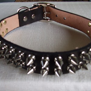 DC25 SPIKED 1w Leather Dog Collar Made in USA - Etsy