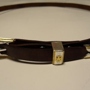 HB1: Gold and Silver buckle set HAT BAND Custom Leather Personalized & rivets Assorted colors with Custom lengths