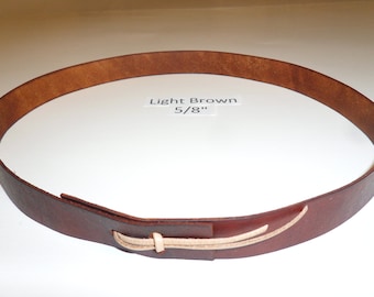 HB4: 3 day ship! Plain HAT BAND Custom Leather No Lettering,  comes with tie back. 5/8", 3/4" or 1" width