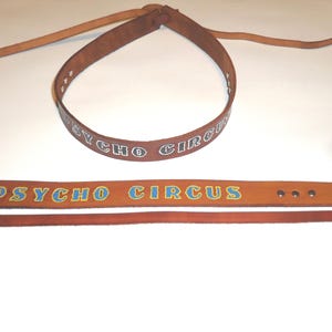 HB3:  HAT BAND Custom Leather Personalized comes with tie back. 5/8&quot;, 3/4&quot; or 1&quot; width