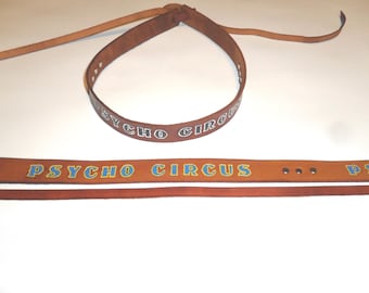 HAT BAND Custom Leather Personalized comes with tie back. 5/8", 3/4",1" or 1 1/4" width HB3