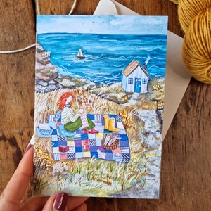 Greetings Card - Wild Knitting - Cosy Craft Illustration
