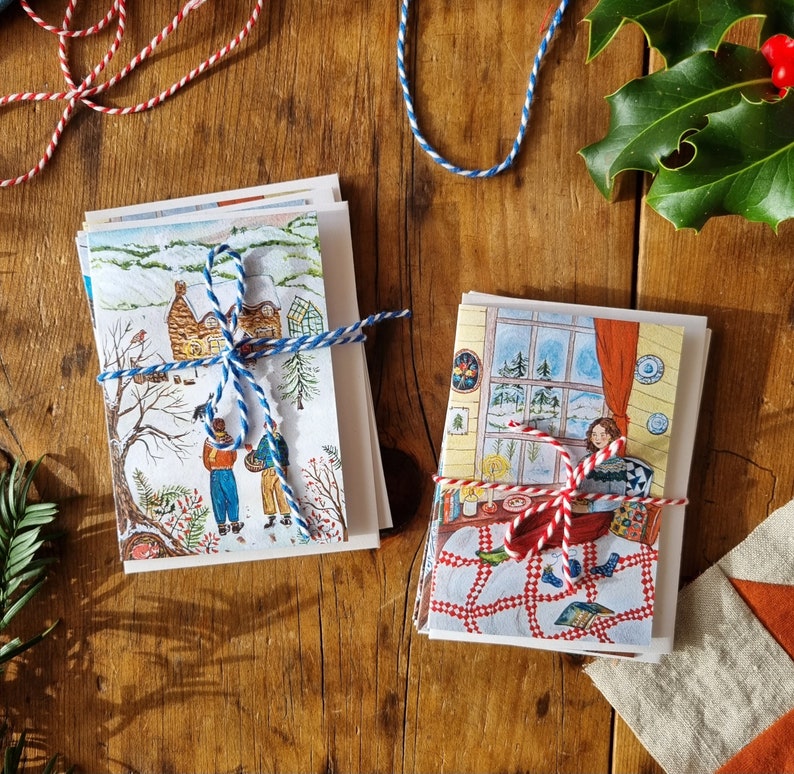 Boxed Notelets Winter Notelets Box of 8 - Set of A7 Cards and Envelopes - Christmas ...