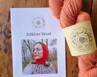 Kit capuche folklore : modèle de fil et de tricot