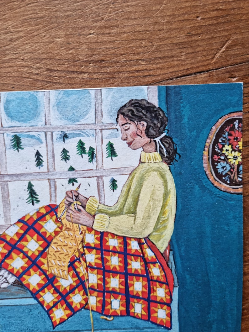 Knitting Nook 1 and 2 set of two A5 prints cosy Christmas and winter illustrations image 5