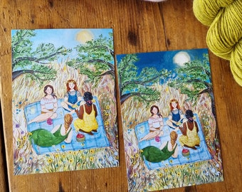 2 x Midsummer Postcards - Midsummer's Day and Eve - Cosy Craft Illustration