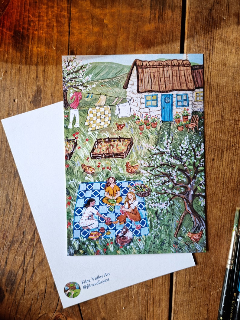 6 cartes postales de printemps à tricoter et à créer illustrations cosy image 3