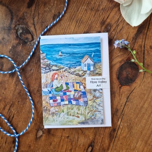 A7 Notelet Card - Wild Knitting - Cosy Outdoor Knitting Illustration