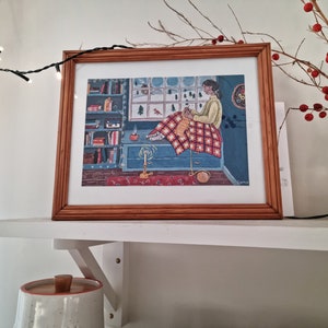 Knitting Nook 1 and 2 set of two A5 prints cosy Christmas and winter illustrations image 8