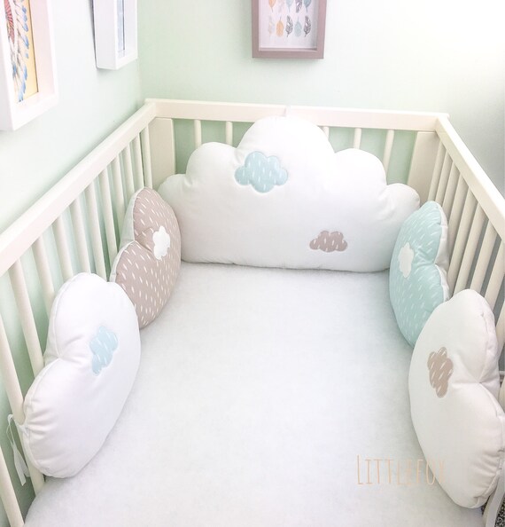 plain white cot bumper