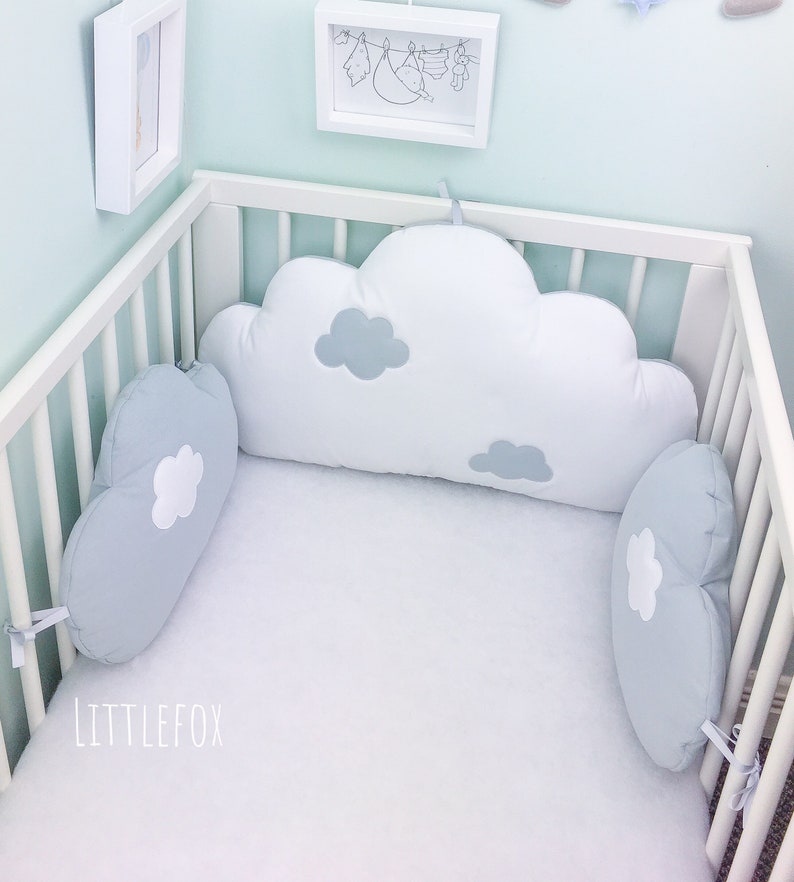 plain white cot bumper