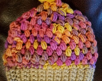 Hat: Newborn infant crocheted One of a Kind - free ship