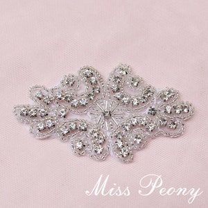 SY Rhinestone Bead Applique Rhinestone Applique Clothes Patch Hairband DIY Hot Fix Sew Iron On Clothing Accessory Prom