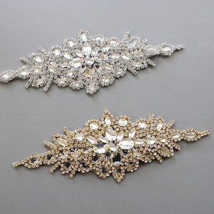 SY Rhinestone Bead Applique Rhinestone Applique Clothes Patch Hairband DIY Hot Fix Sew Iron On Clothing Accessory Prom
