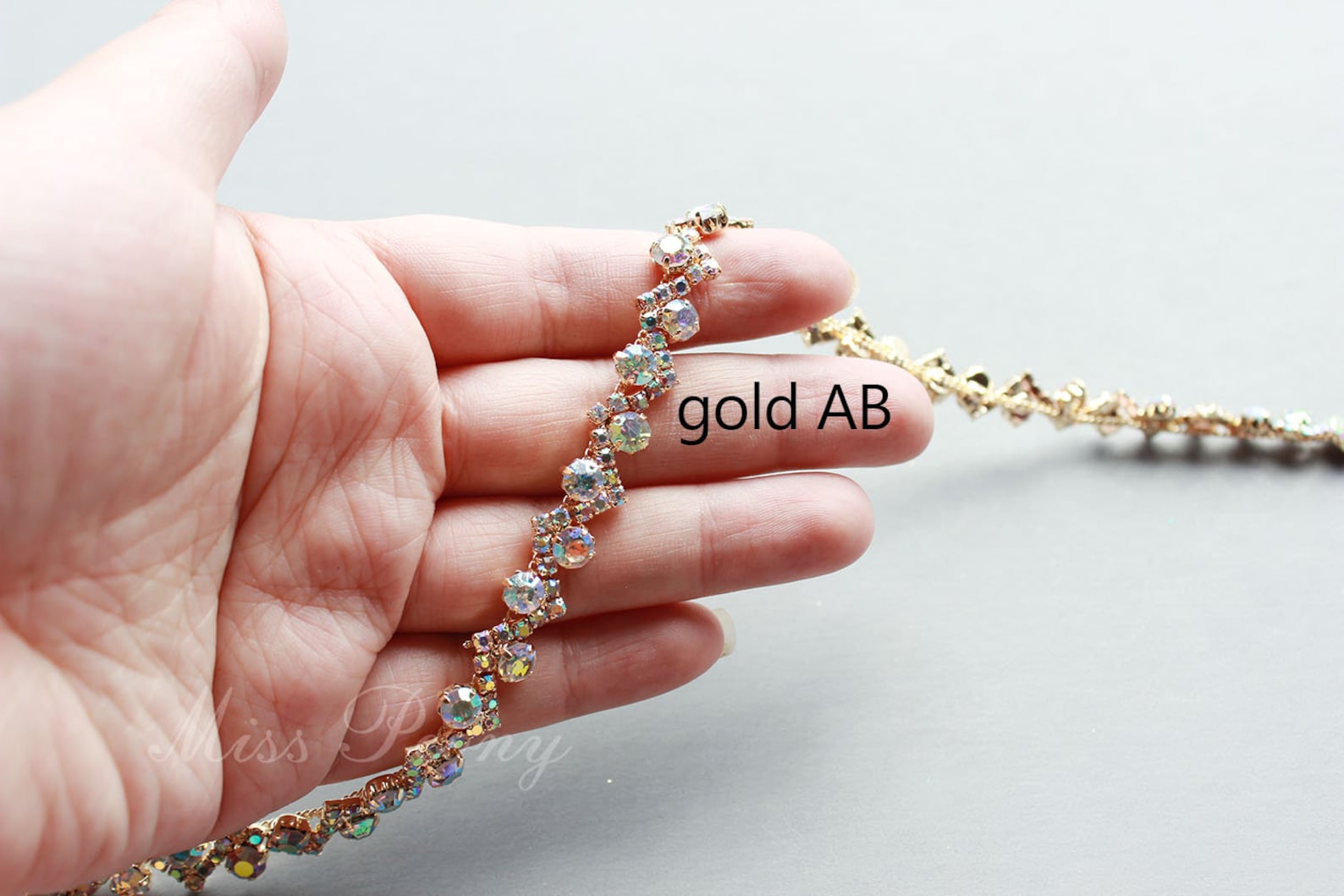 SY AB Rhinestone Trim Yard Rhinestone Applique Bridal Etsy