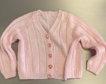 Hand Knit Cardigan Baby Sweater