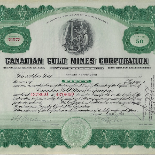 Canadian Gold Mines Corporation, 1924