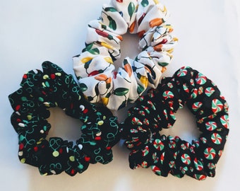Christmas and Holiday Cotton Scrunchies