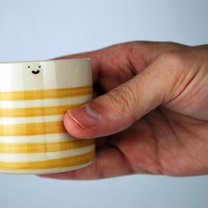 Buttercup Yellow Sailor fun espresso cup gift perfect for coffee / espresso lovers, espresso gift idea, birthday espresso cup hand-painted image 2