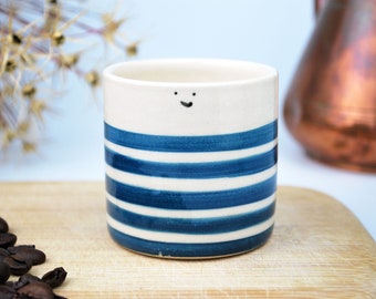 Teale Blue Sailor - fun espresso cup gift perfect for coffee / espresso lovers, espresso gift idea, birthday espresso cup hand-painted