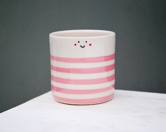 Kawaii Blush Pink - fun espresso cup gift perfect for coffee / espresso lovers, espresso gift idea, birthday espresso cup hand-painted
