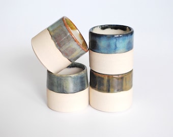 US Duty Freer Handmade to order - Handmade Ceramic Espresso Cup Set: Multicolored Stoneware, Wheel Thrown