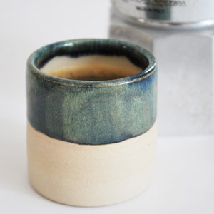 3.5oz / 100ml stoneware espresso cup  ceramic blue gift idea for espresso lovers, coffee lovers espresso birthday gift rustic Italian inspir