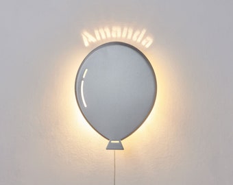 Customize Your Lamp -  Silver Balloon  Night Light Made of Aluminum