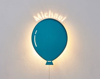 Customize Your Lamp -  Blue Balloon  Night Light Made of Aluminum