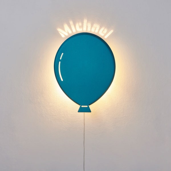 Customize Your Lamp -  Blue Balloon  Night Light Made of Aluminum