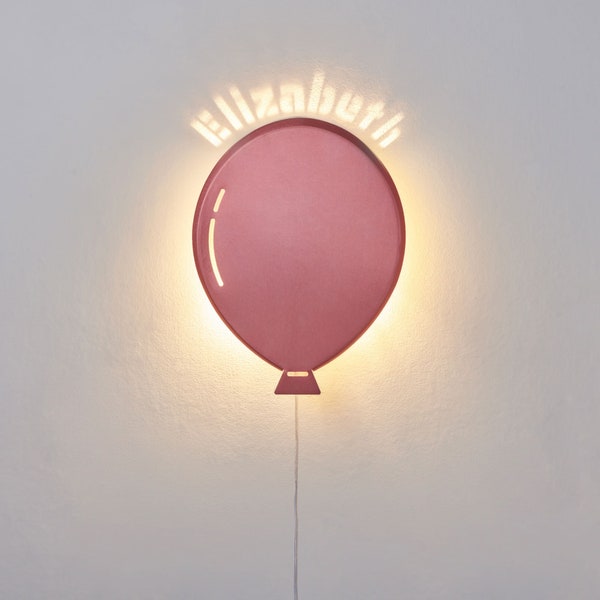 Customize Your Lamp -  Pink Balloon  Night Light Made of Aluminum