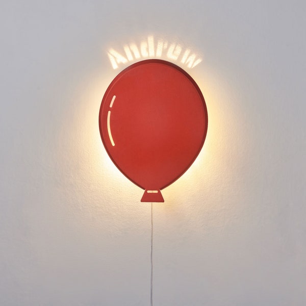 Customize Your Lamp -  Red Balloon  Night Light Made of Aluminum