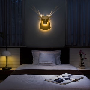 Gold Aluminum Deer Head LED Light Fixture image 4