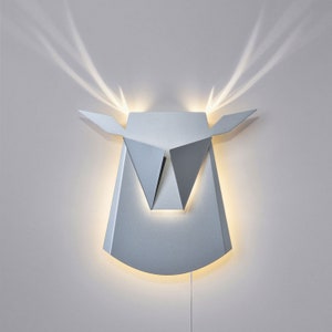 Gold Aluminum Deer Head LED Light Fixture image 8