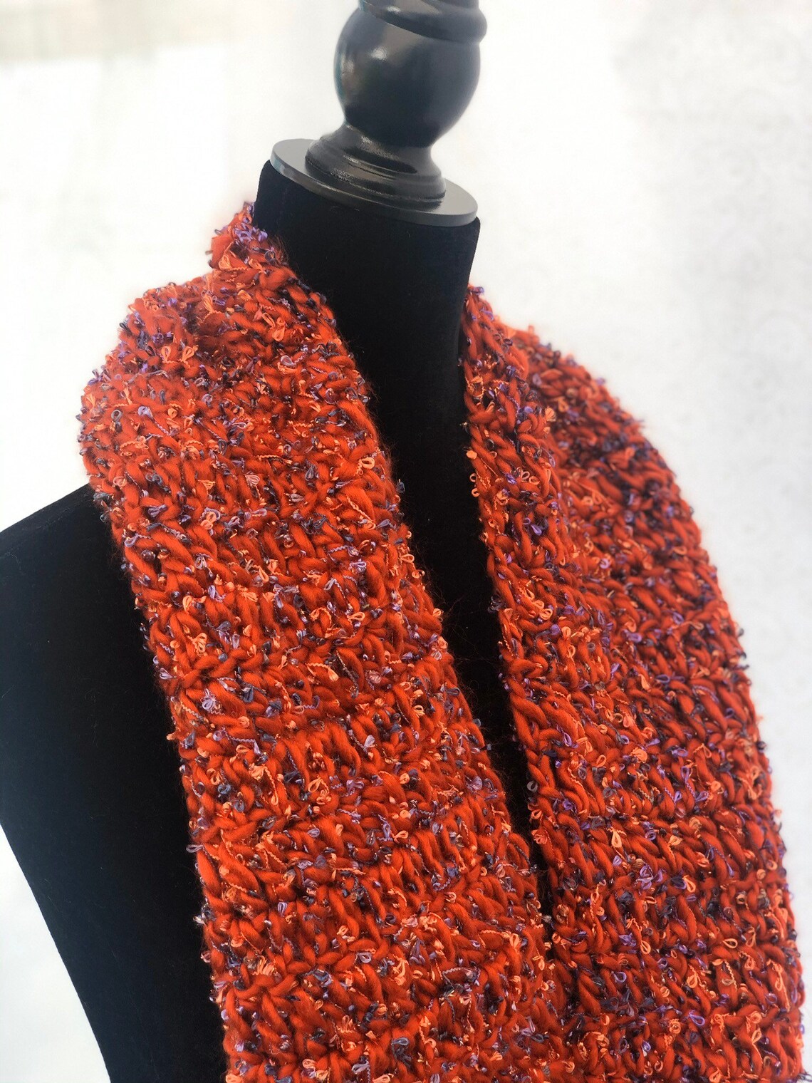 Shimmery Orange Infinity Scarf Etsy UK
