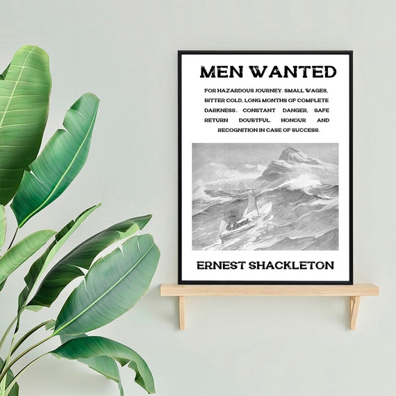 Ernest Shackleton Men Wanted Poster Antarctica Expedition Etsy