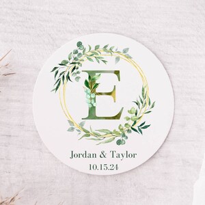 Wedding Couple Name Labels, Round White Matte Stickers, Wedding Hotel Bag Labels, Reception Favor Stickers, Personalized Favors, Monogram