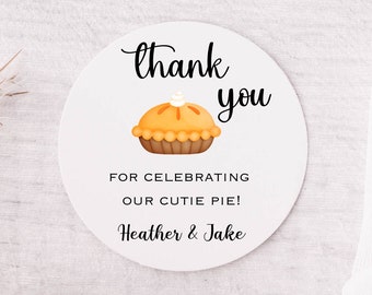 Cutie Pie Baby Shower Favor Stickers, Cutie Pie Baby Shower Decor Fall Baby Shower, Custom Fall Baby Shower, November Baby Shower, Pumpkin