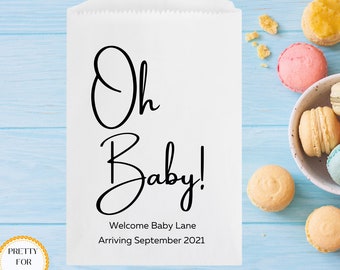Oh Baby! Favor Bag, Baby shower candy bags, Baby shower treat bags, Cookie Bag, Gender Reveal, Candy Buffet Bags, Candy Baby Shower Favor