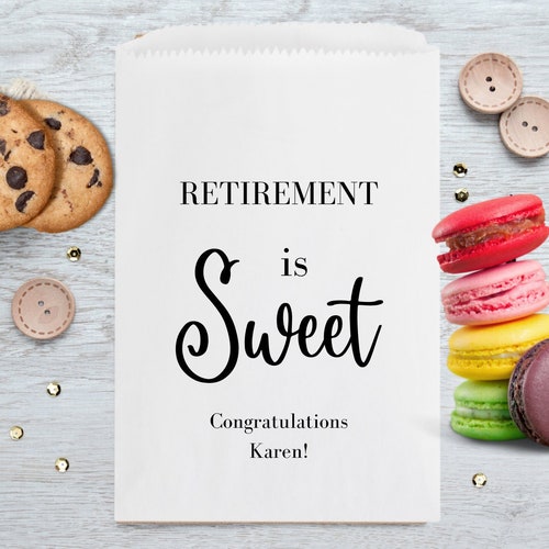 LINED Retirement Party Favor Bags Custom Candy Bags Donut Etsy