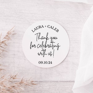Round Wedding Favor Label, Candy Labels, Sweets, Desserts Favor Stickers Thank You Labels, Personalized Favor Stickers, Wedding Snack Bag,