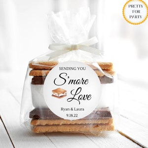 Smore Love Wedding Favor Sticker, Personalized fall wedding favors, S&#39;more&#39;s Bar Stickers, Labels for Smores Kit, Smores Station, Reception