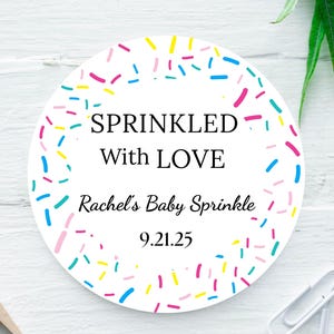 Sprinkled with Love stickers, Donut Baby Shower, Thank You Stickers, baby shower stickers, Baby shower thank you stickers, favors stickers
