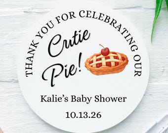 Cutie Pie Baby Shower Favor Stickers, Cutie Pie Baby Shower Decor Fall Baby Shower, Custom Fall Baby Shower, November Baby Shower, Pumpkin