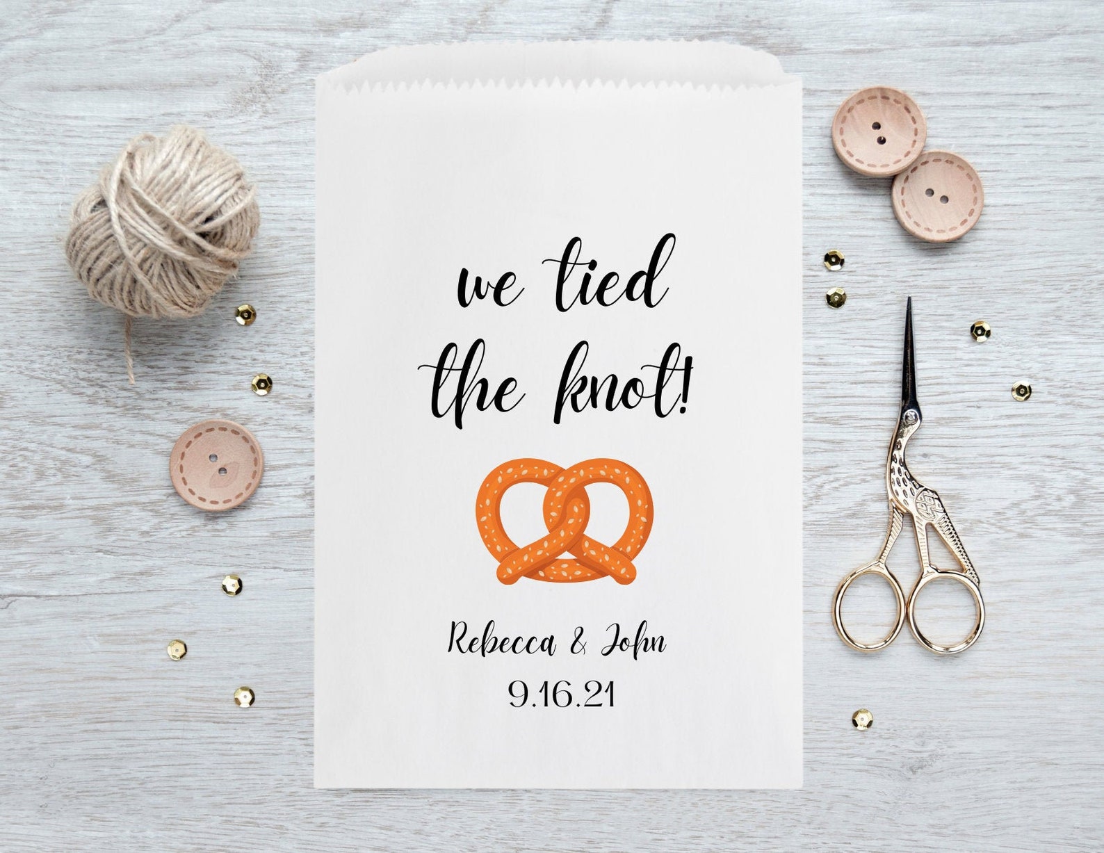 Wedding Pretzel Bags Popcorn Favor Bags Treat Bags for Etsy UK