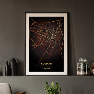 Colmar - Mapa de luces de la ciudad nocturna
